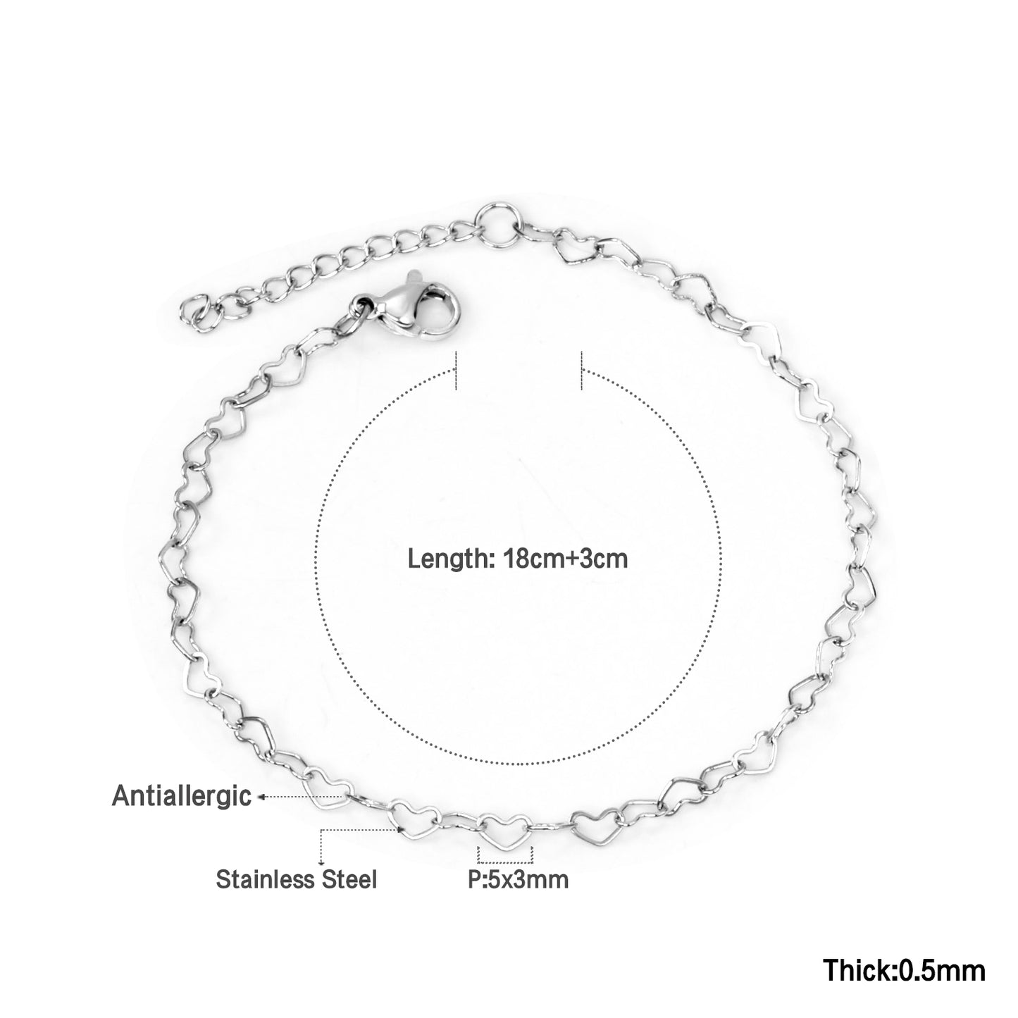 Hearts Linked Bracelet