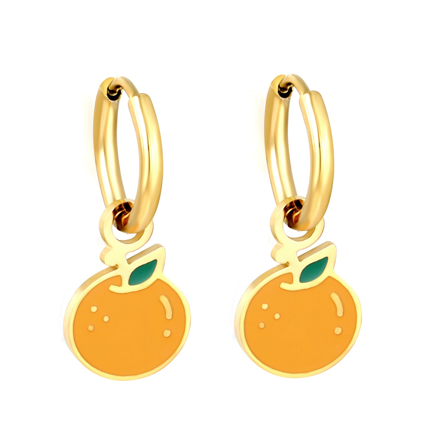 Orange Charm Earrings