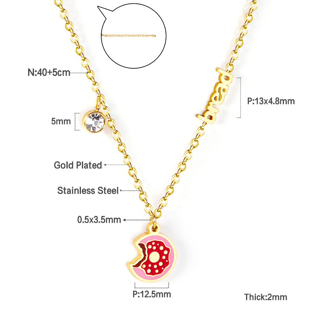 Donut Pendant Charm Necklace