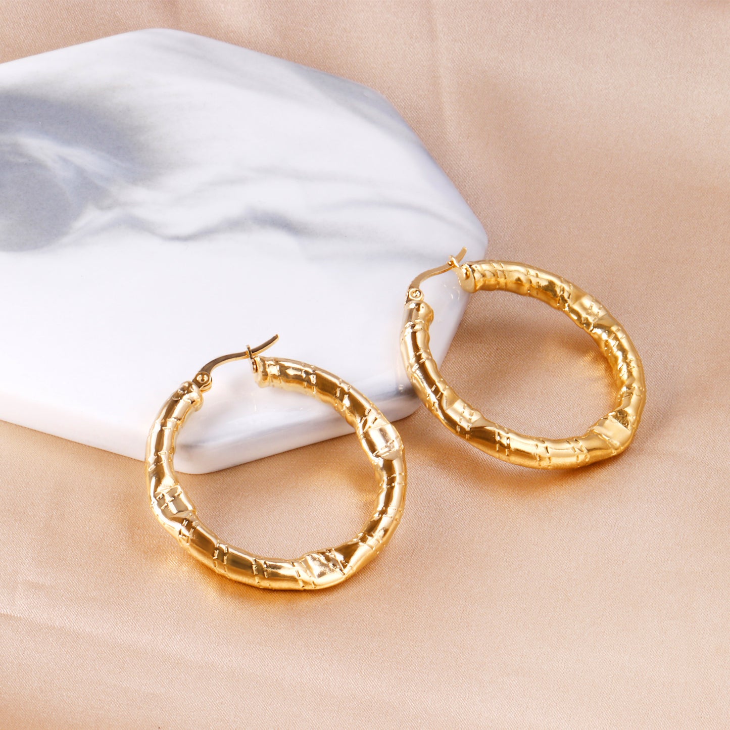 Hoop Stainless Steel Earrings 18K Gold Plated