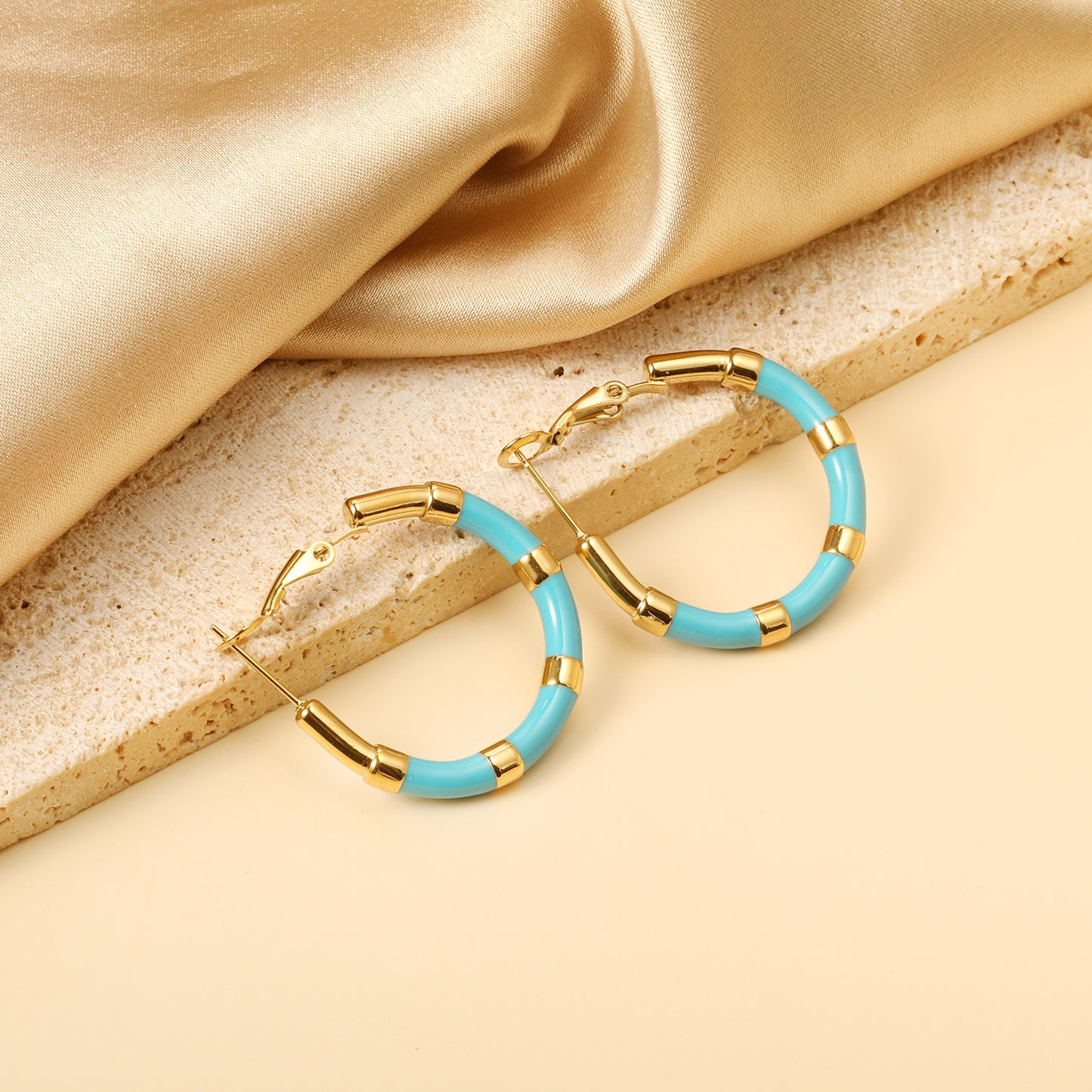 Hoop Stainless Steel Earrings 18K Gold Plated