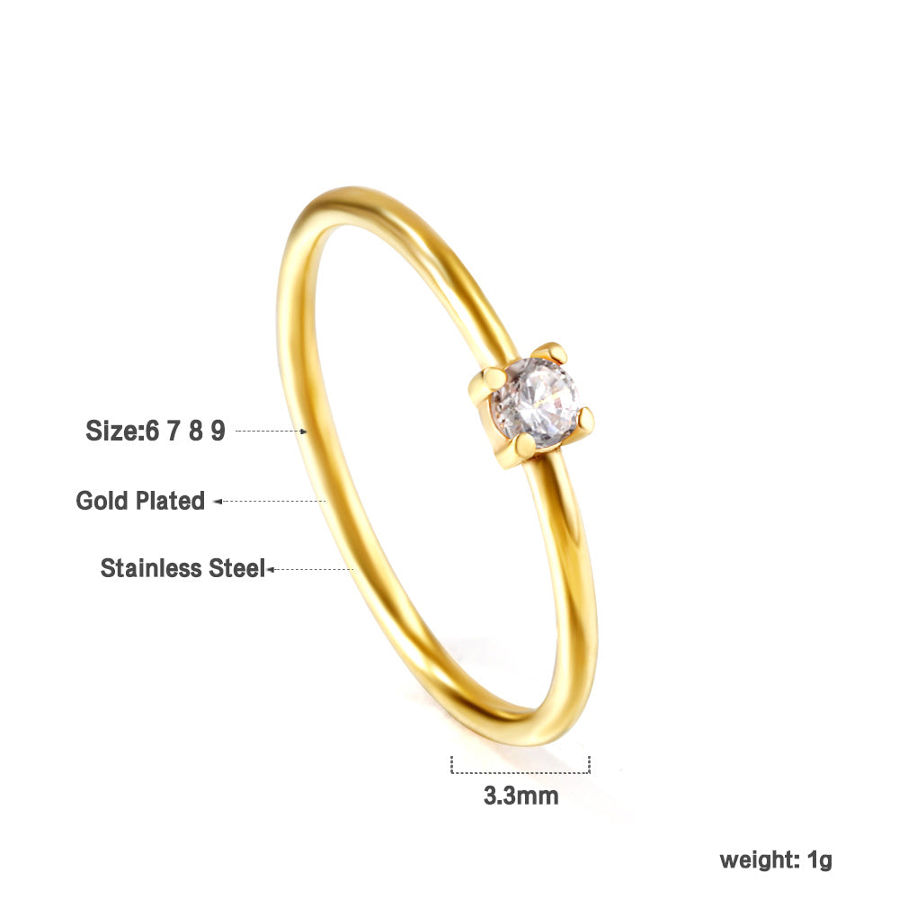 18K Gold Plated Premium Stainless Steel Finger Ring