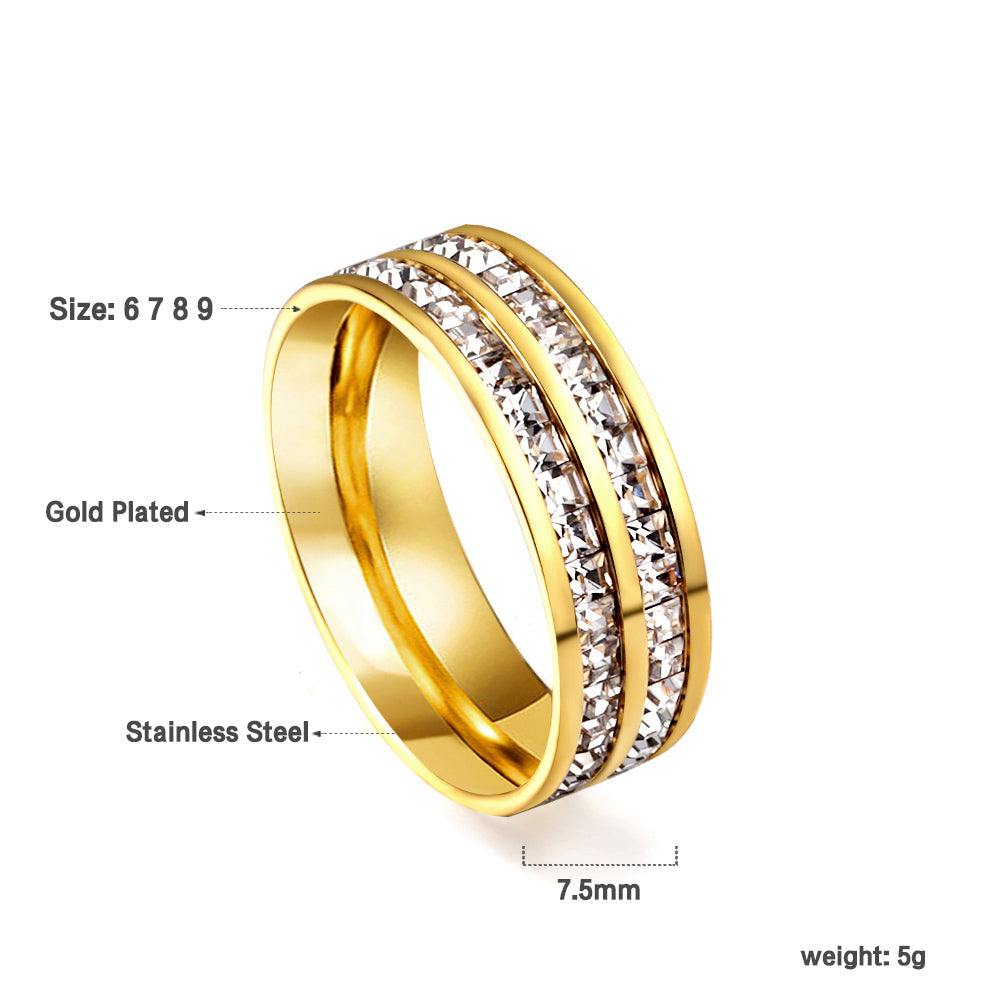 18K Gold Plated Premium Stainless Steel Finger Ring