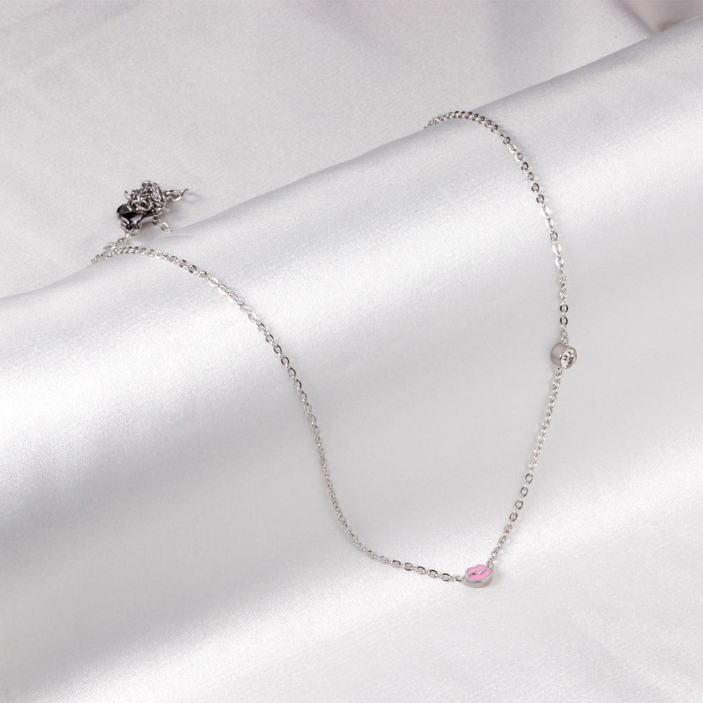 Sweet Lips Pastel Pendant Charm Necklace
