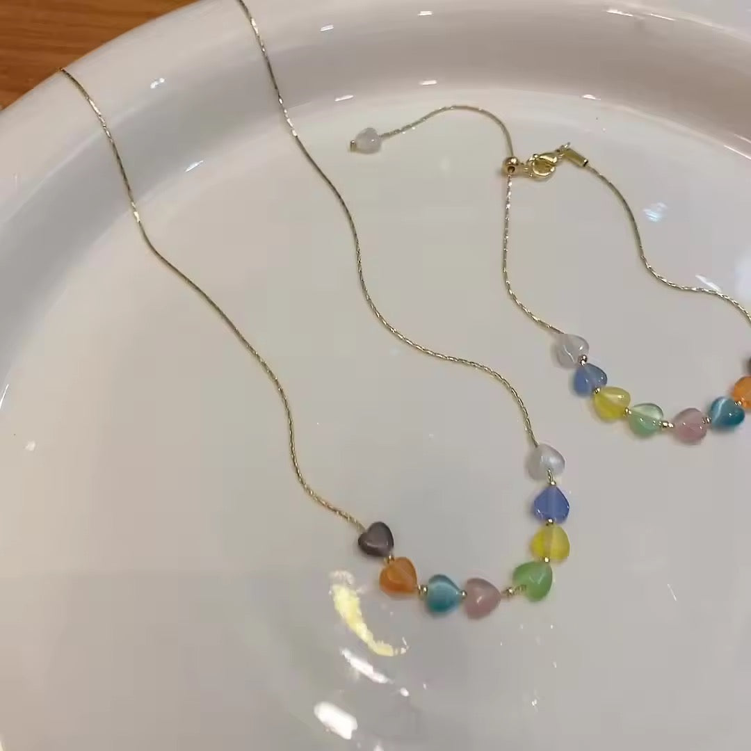 Crystal Minimal Hearts Pendant