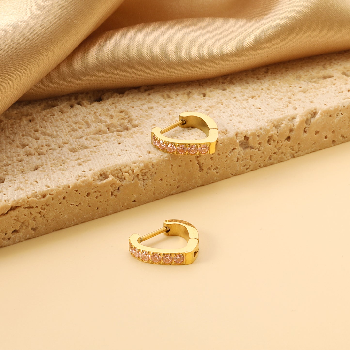 Hoop Stainless Steel Earrings 18K Gold Plated