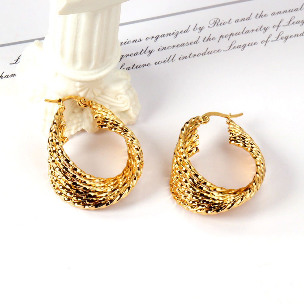 Hoop Stainless Steel Earrings 18K Gold Plated