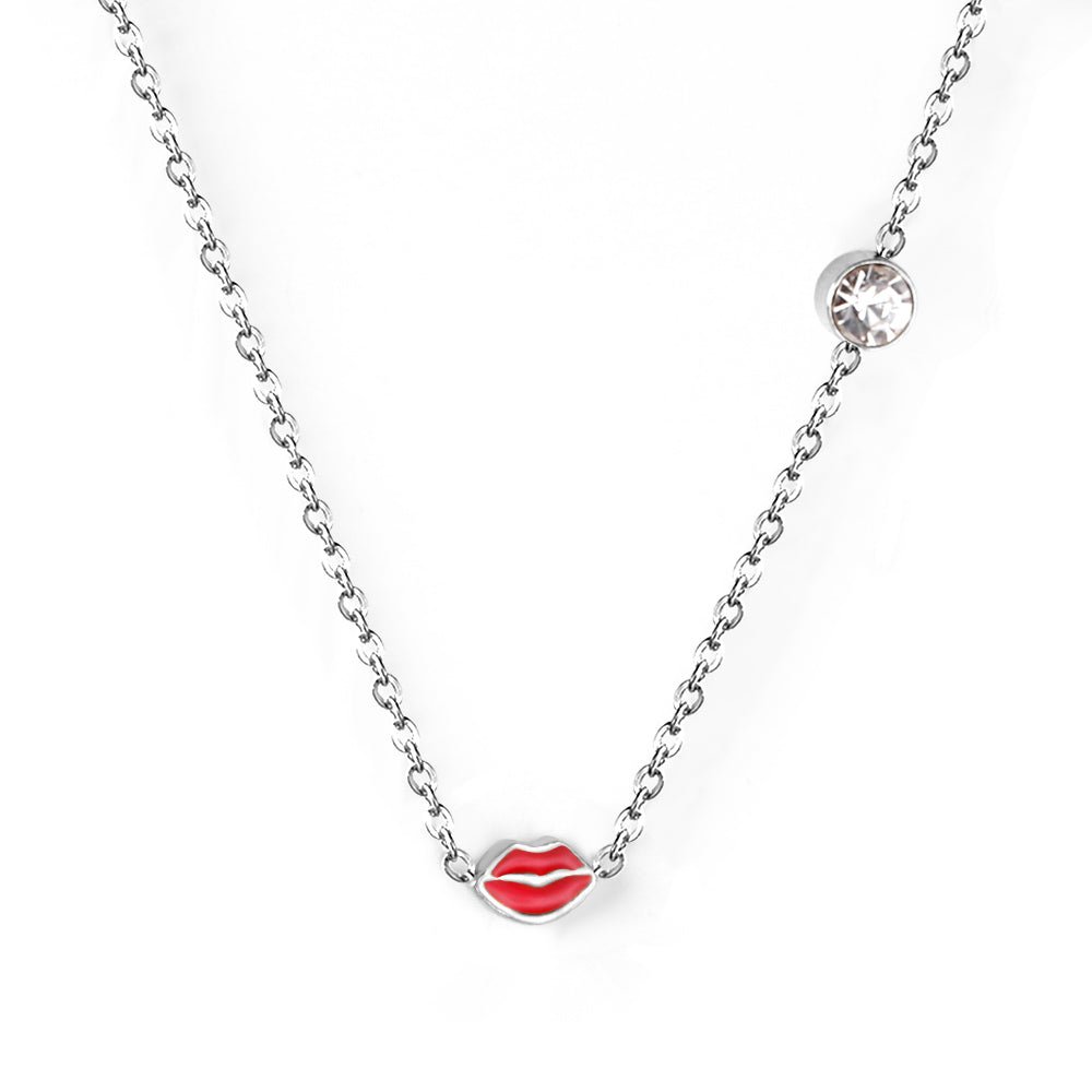 Blush Kiss Pastel Pendant Charm Necklace