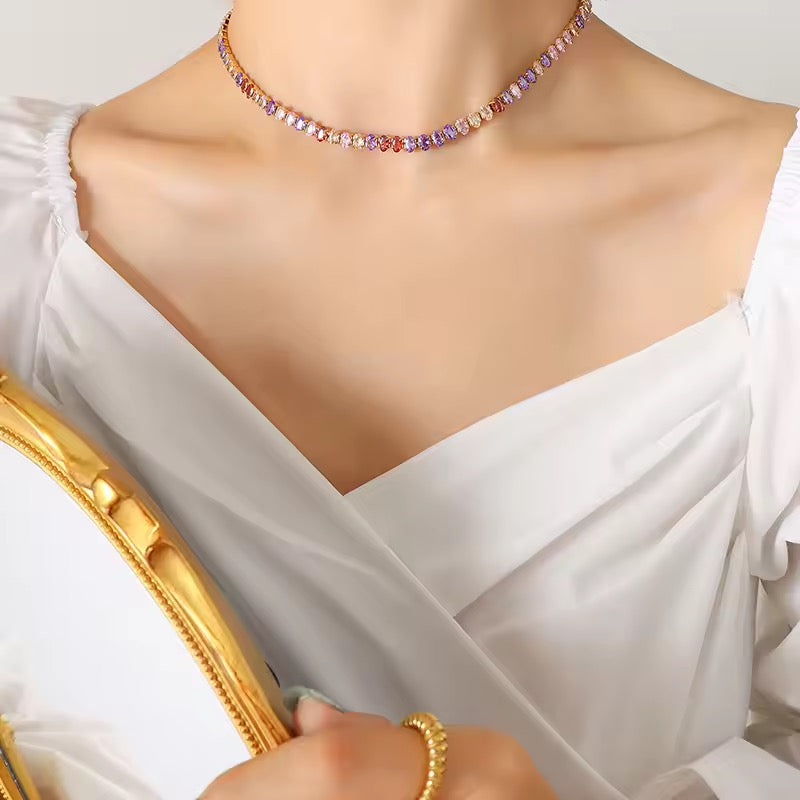 Premium Titanium Stone Studded Necklace