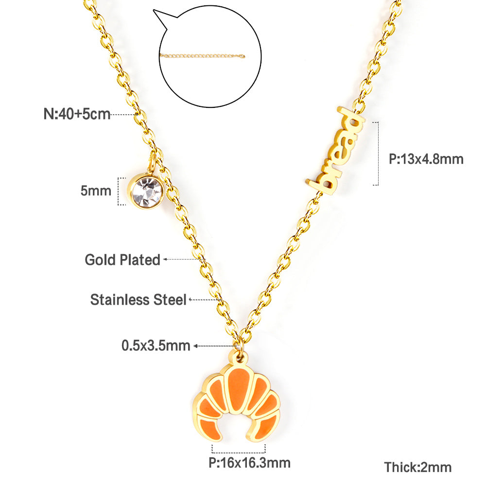 Croissant Pendant Charm Necklace