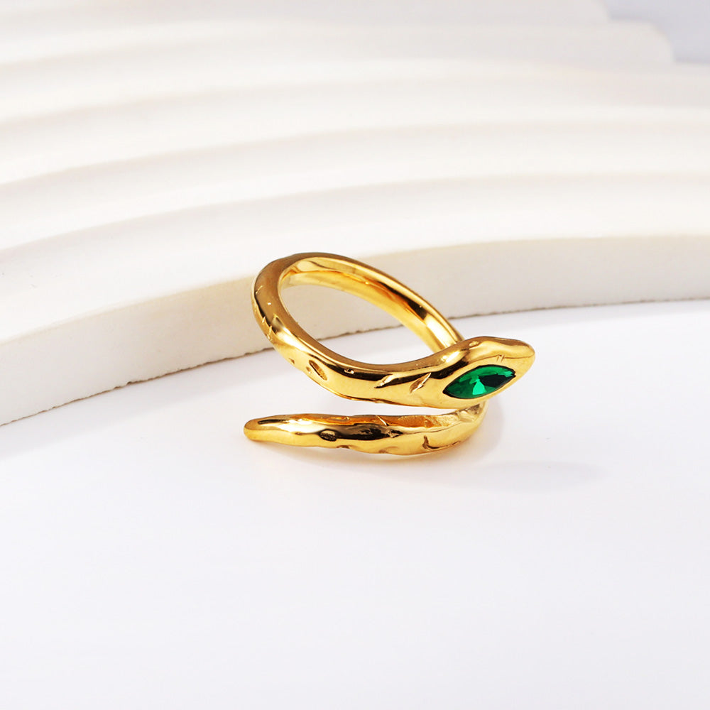 18K Gold Plated Premium Stainless Steel Finger Ring Free Size