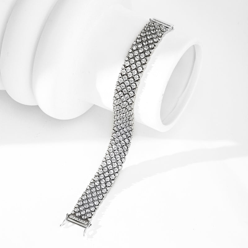 “Frosted Majesty” — Premium CZ & Sterling Silver Bracelet