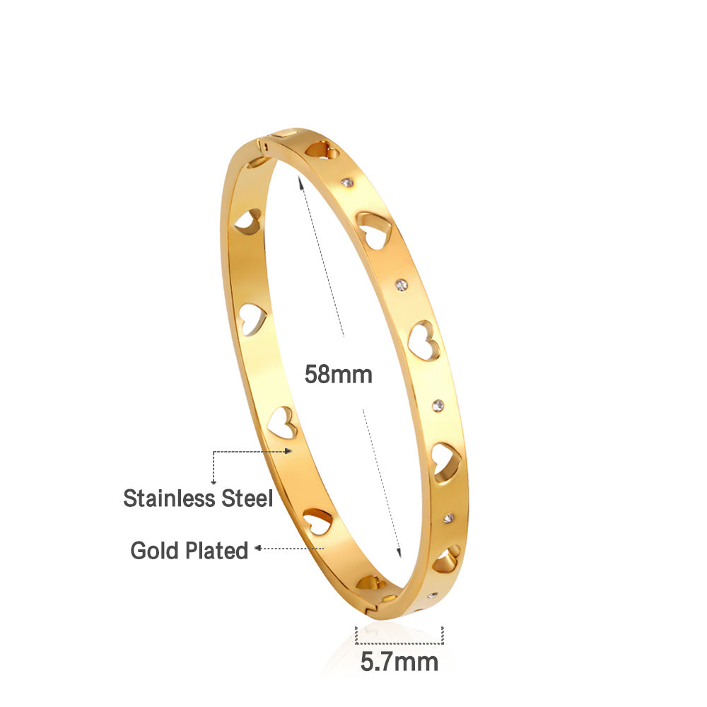 Heart Sparkle Bangle Bracelet