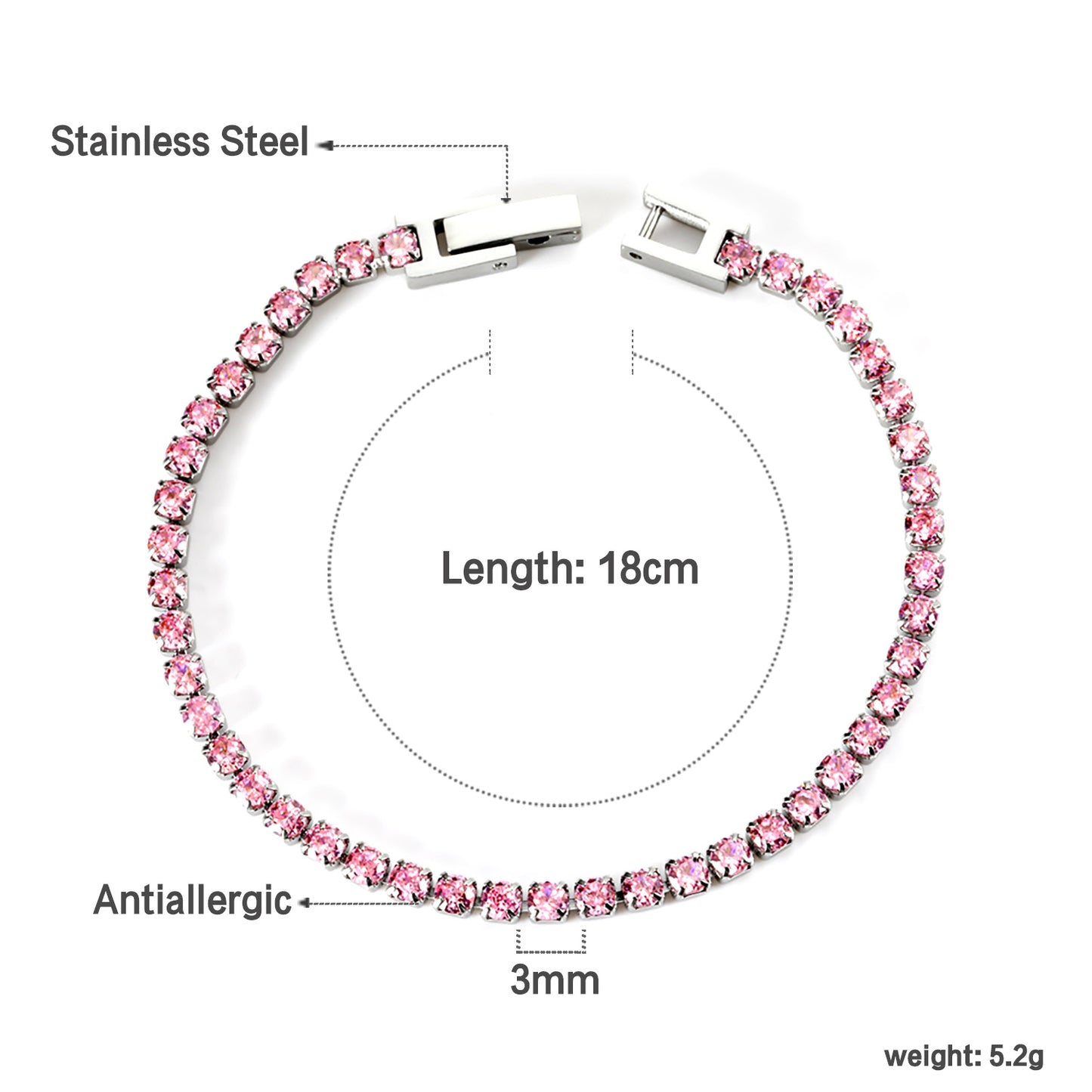 Pink Ice Tennis Bracelet