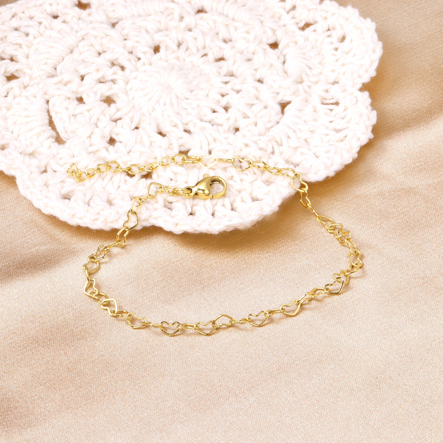 Hearts Linked Bracelet