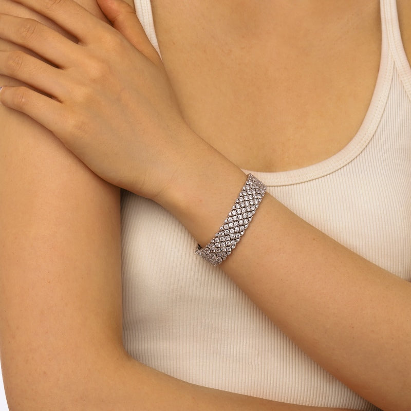 “Frosted Majesty” — Premium CZ & Sterling Silver Bracelet