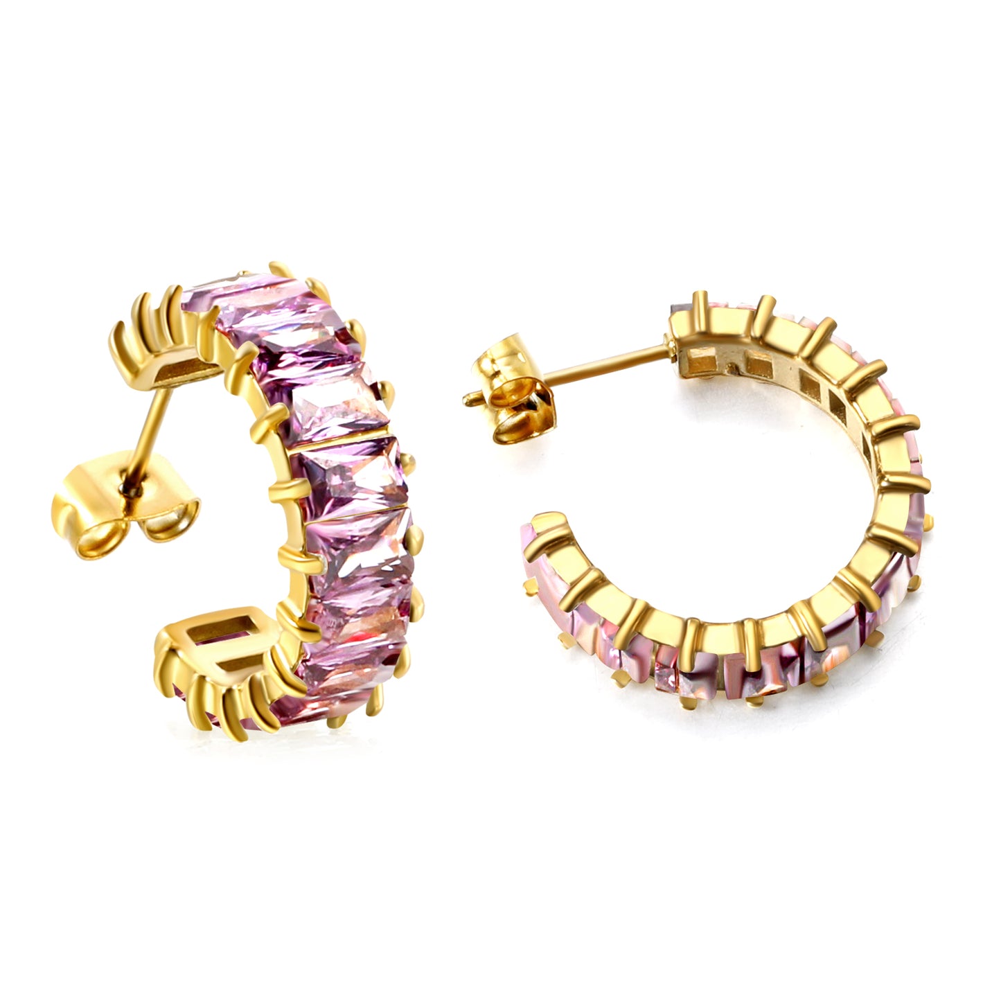 Hoop Stainless Steel Earrings 18K Gold Plated