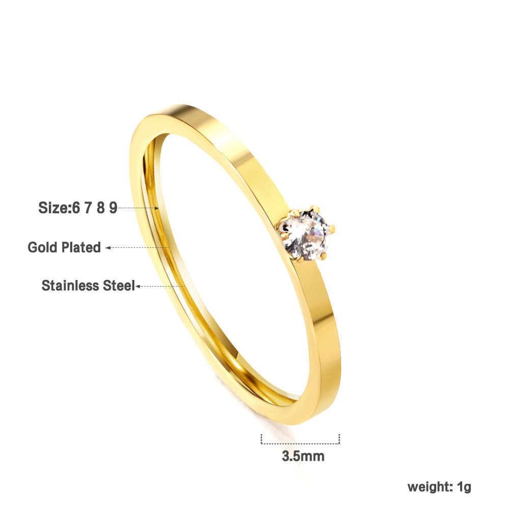 18K Gold Plated Premium Stainless Steel Finger Ring
