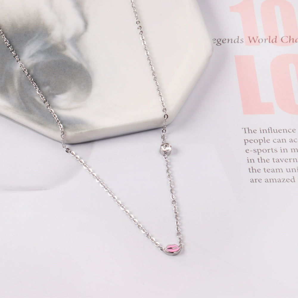 Sweet Lips Pastel Pendant Charm Necklace