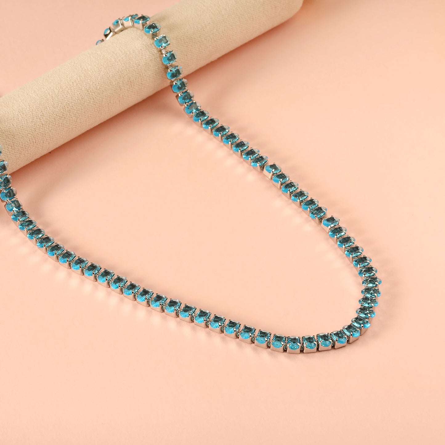 Blue Lagoon Crystals Cascade Necklace