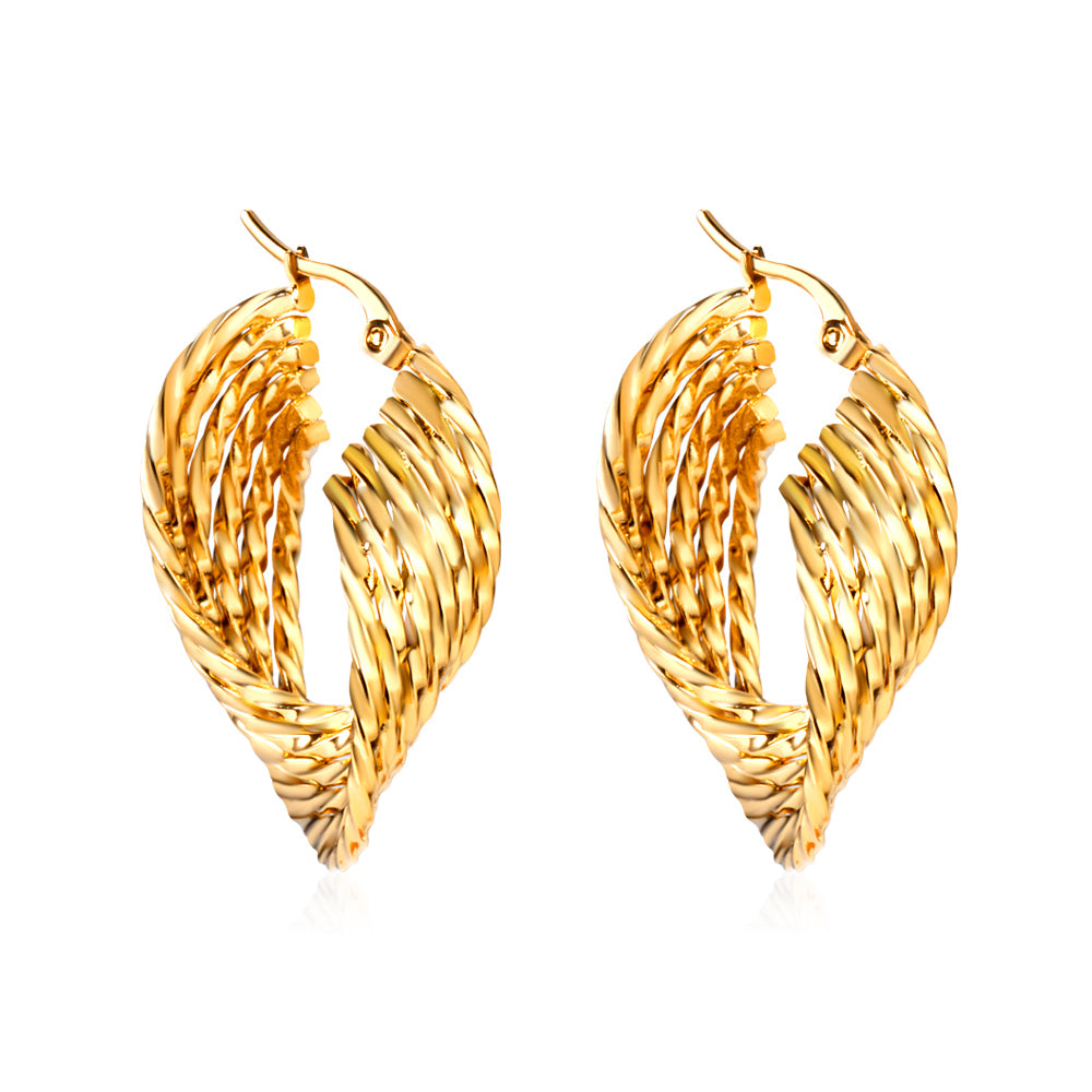 Hoop Stainless Steel Earrings 18K Gold Plated