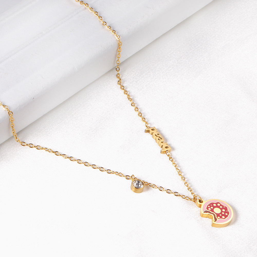 Donut Pendant Charm Necklace