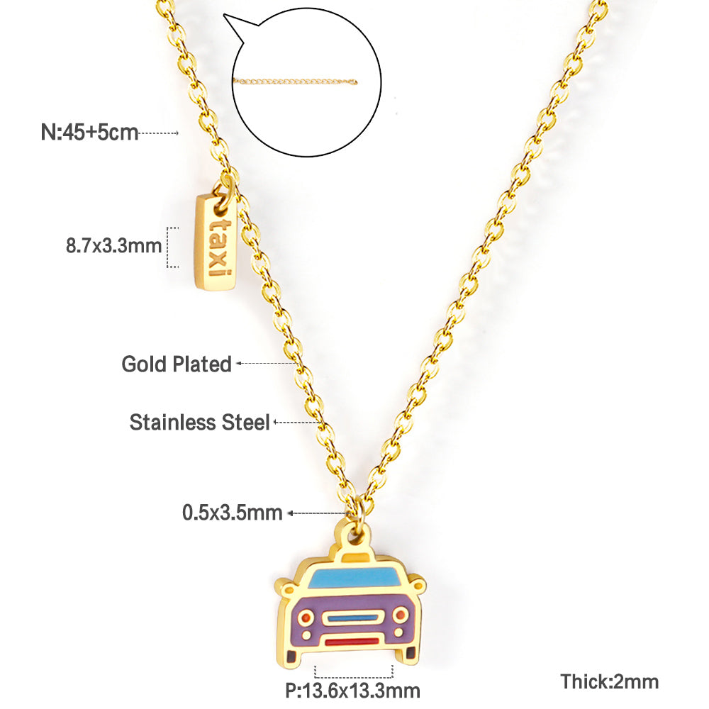 Taxi Pendant Charm Necklace