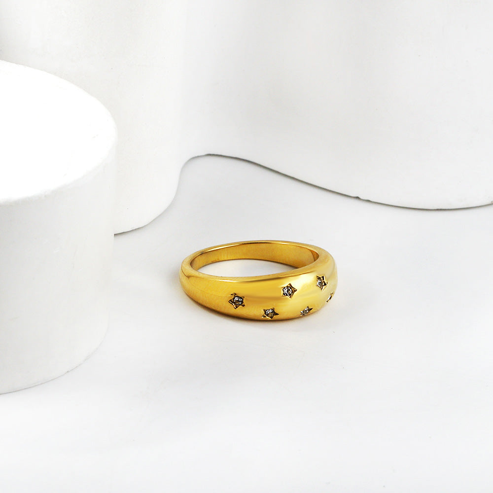 18K Gold Plated Premium Stainless Steel Finger Ring