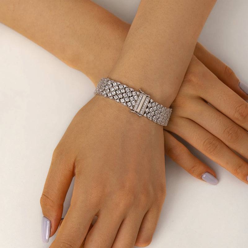 “Frosted Majesty” — Premium CZ & Sterling Silver Bracelet