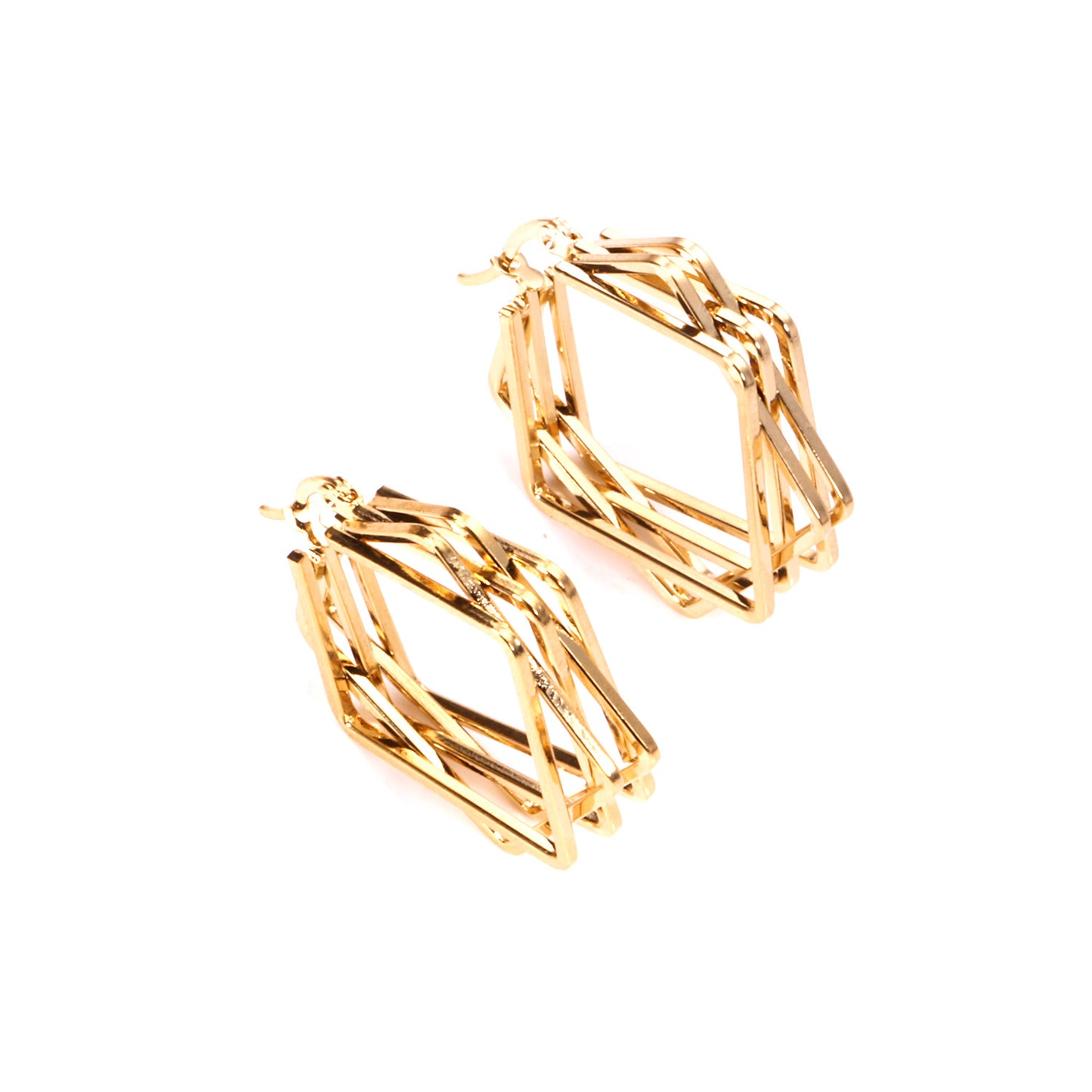 C-Hoop Stainless Steel Earrings 18K Gold Plated