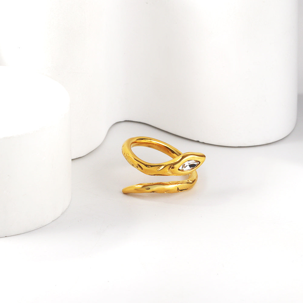 18K Gold Plated Premium Stainless Steel Finger Ring Free Size
