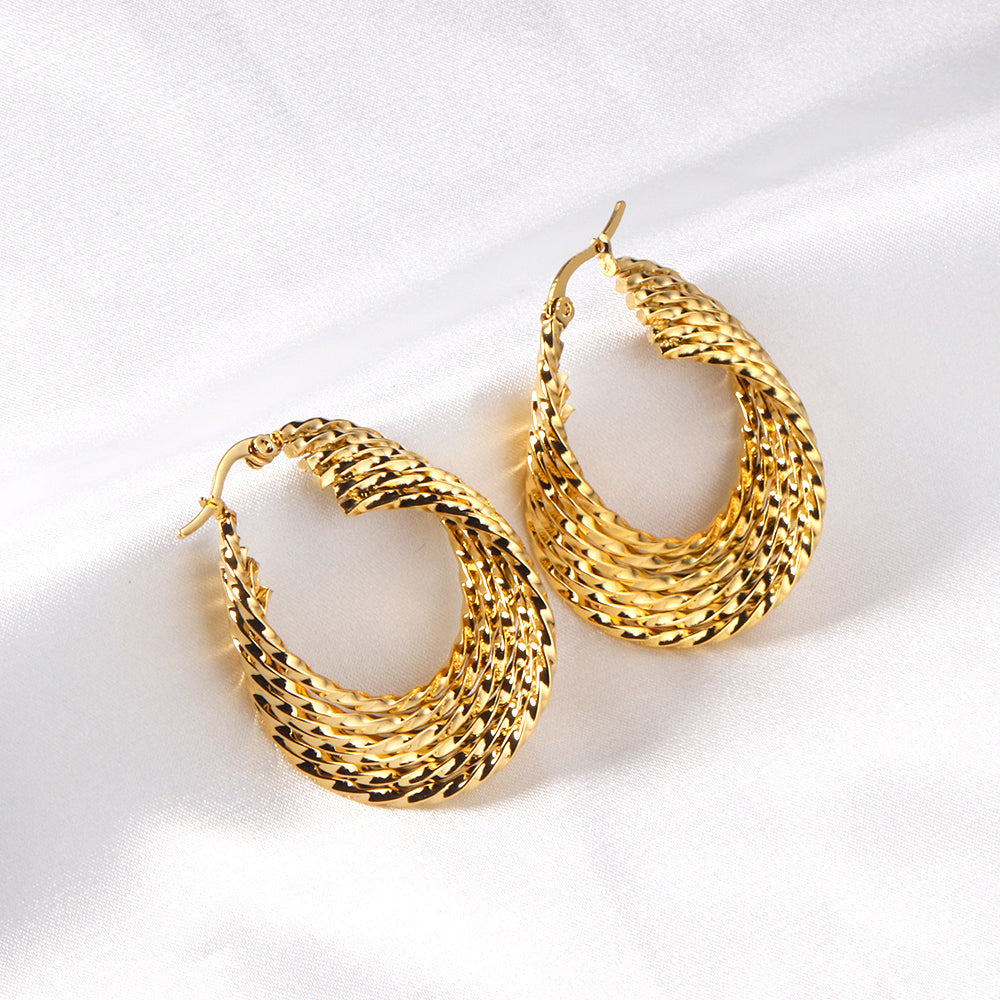 Hoop Stainless Steel Earrings 18K Gold Plated
