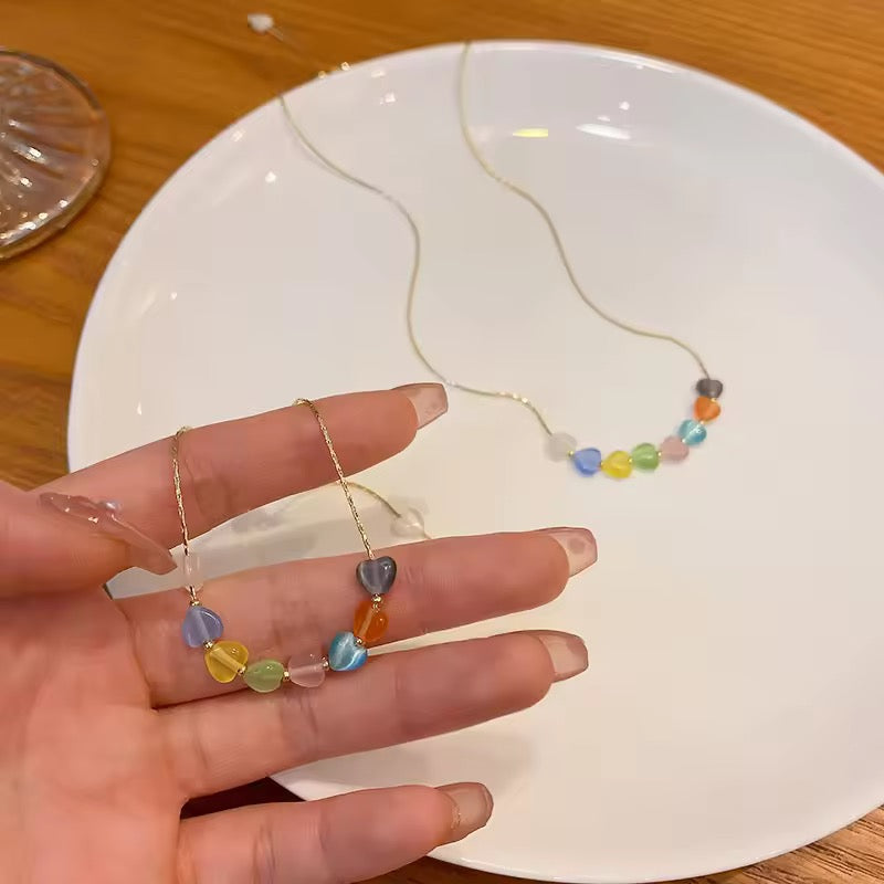 Crystal Minimal Hearts Pendant