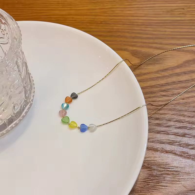 Crystal Minimal Hearts Pendant