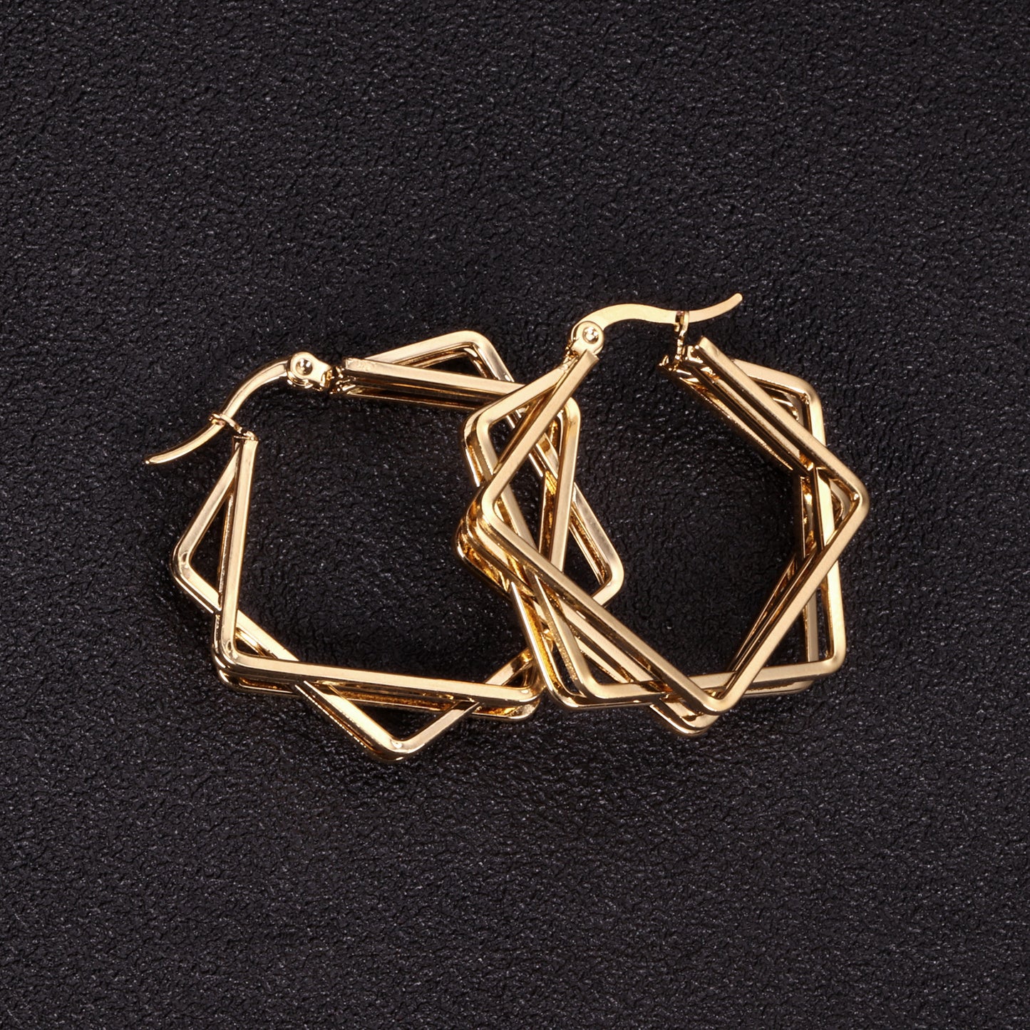 C-Hoop Stainless Steel Earrings 18K Gold Plated