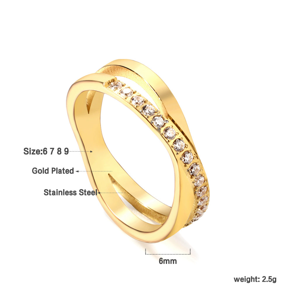 18K Gold Plated Premium Stainless Steel Finger Ring