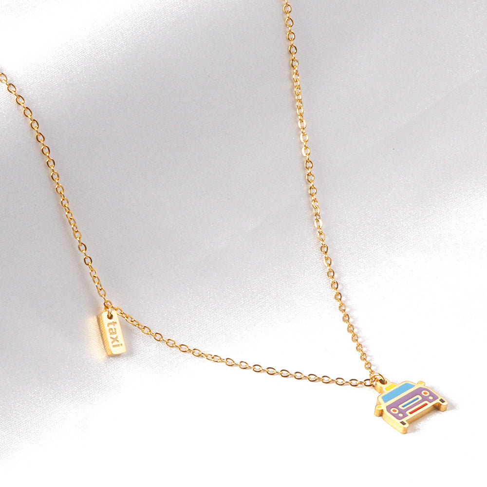 Taxi Pendant Charm Necklace