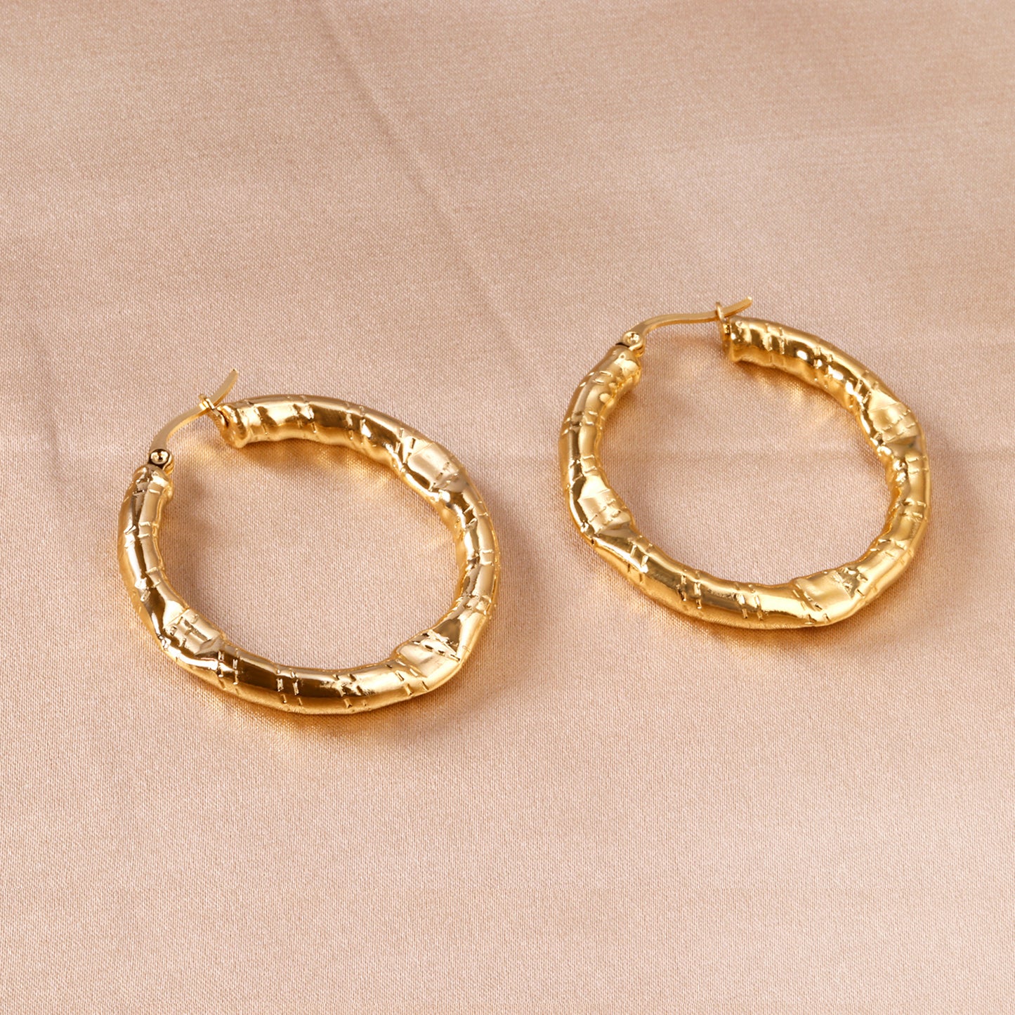 Hoop Stainless Steel Earrings 18K Gold Plated