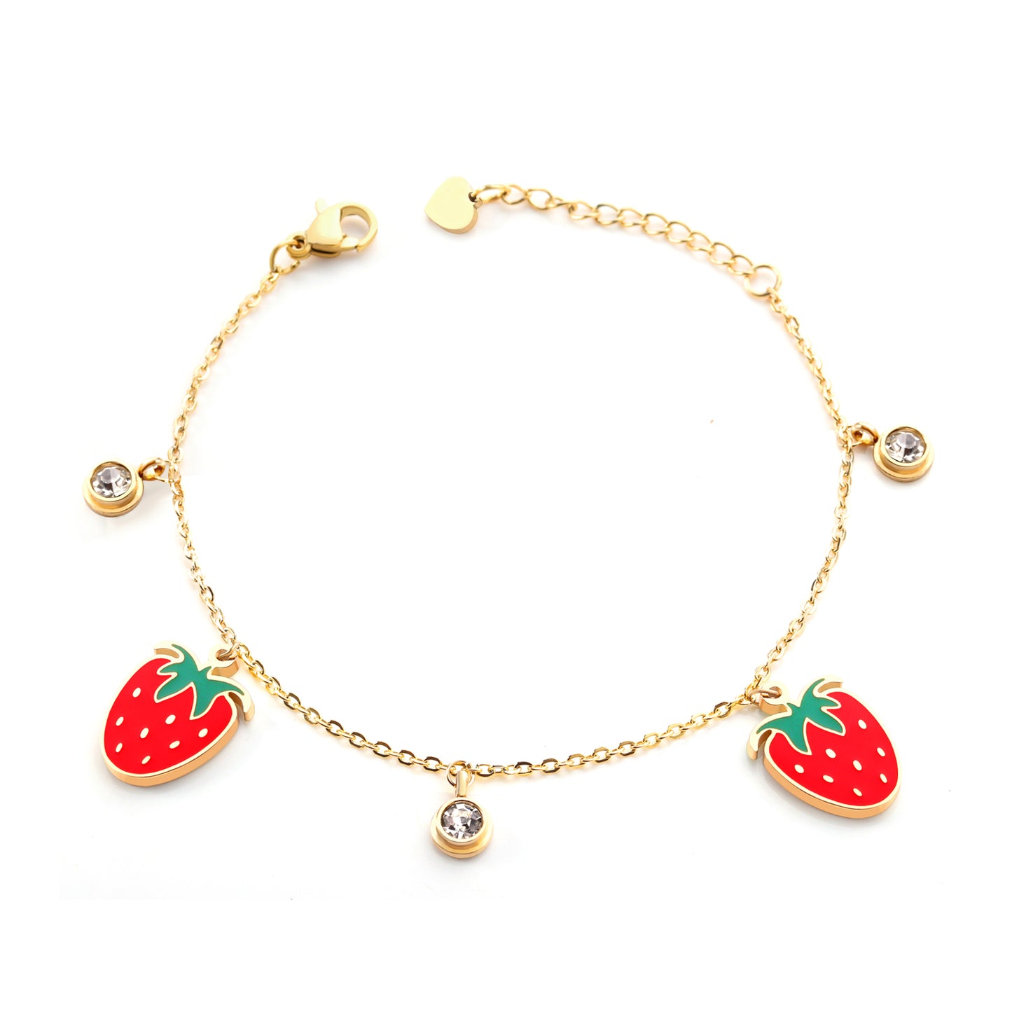 Strawberry Bliss Charm Bracelet
