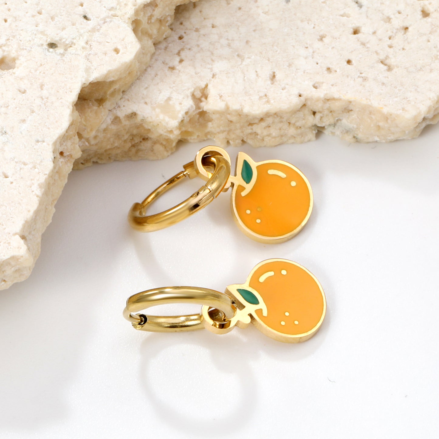 Orange Charm Earrings