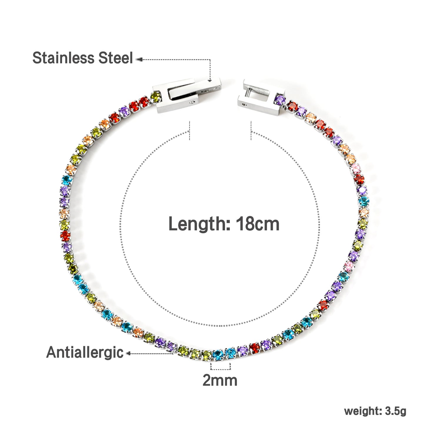 Crystal Rainbow Band Bracelet