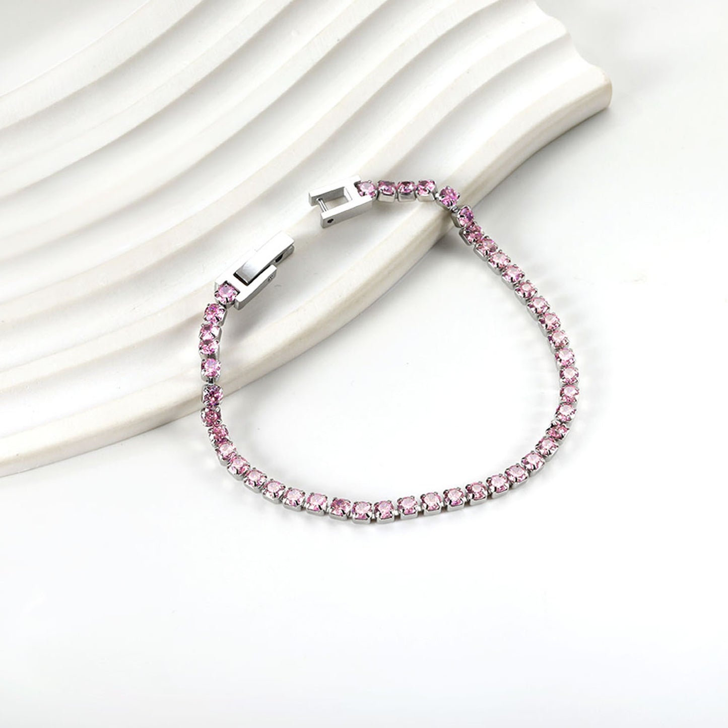 Pink Ice Tennis Bracelet