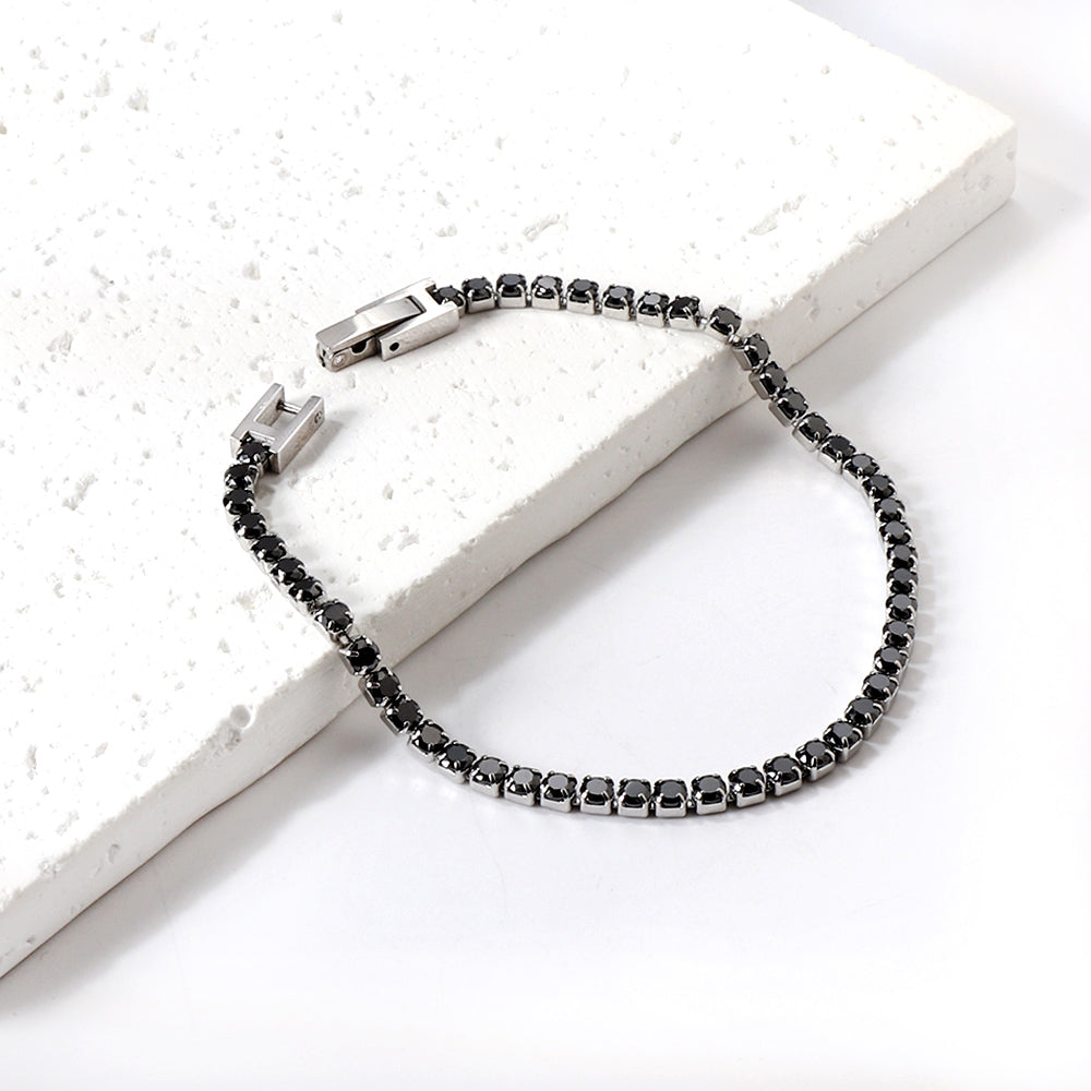 Starlight Night Black Crystal Tennis Bracelet