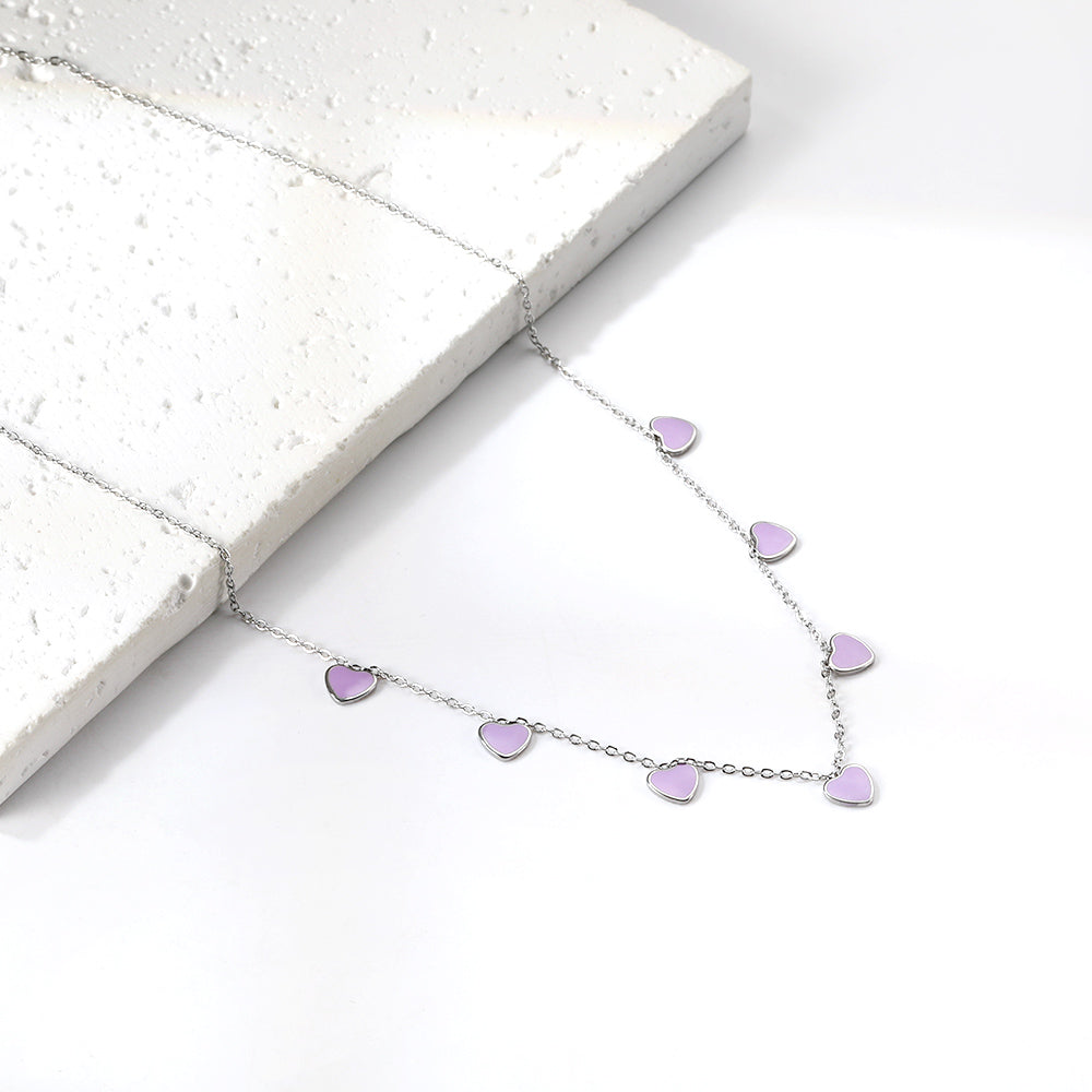 Purple Hearts Charm Pendant