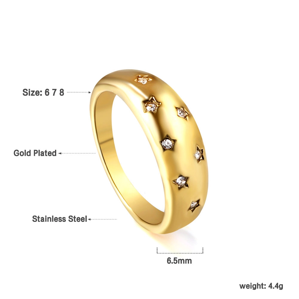 18K Gold Plated Premium Stainless Steel Finger Ring