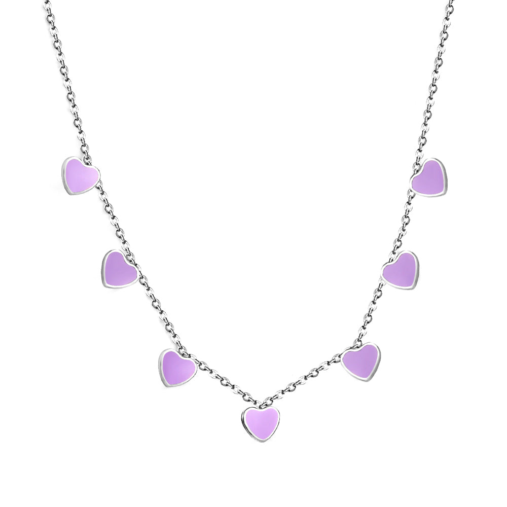 Purple Hearts Charm Pendant