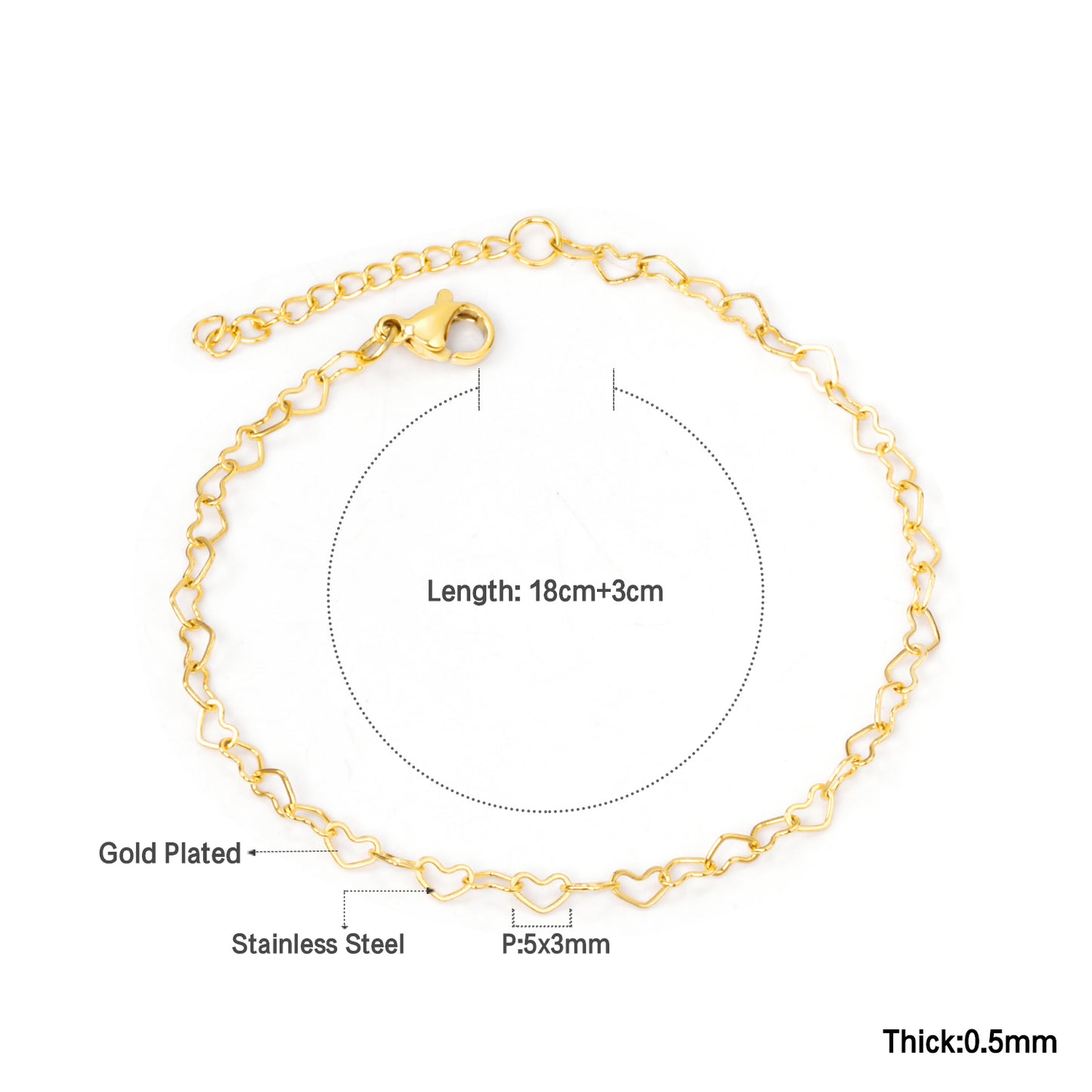 Hearts Linked Bracelet