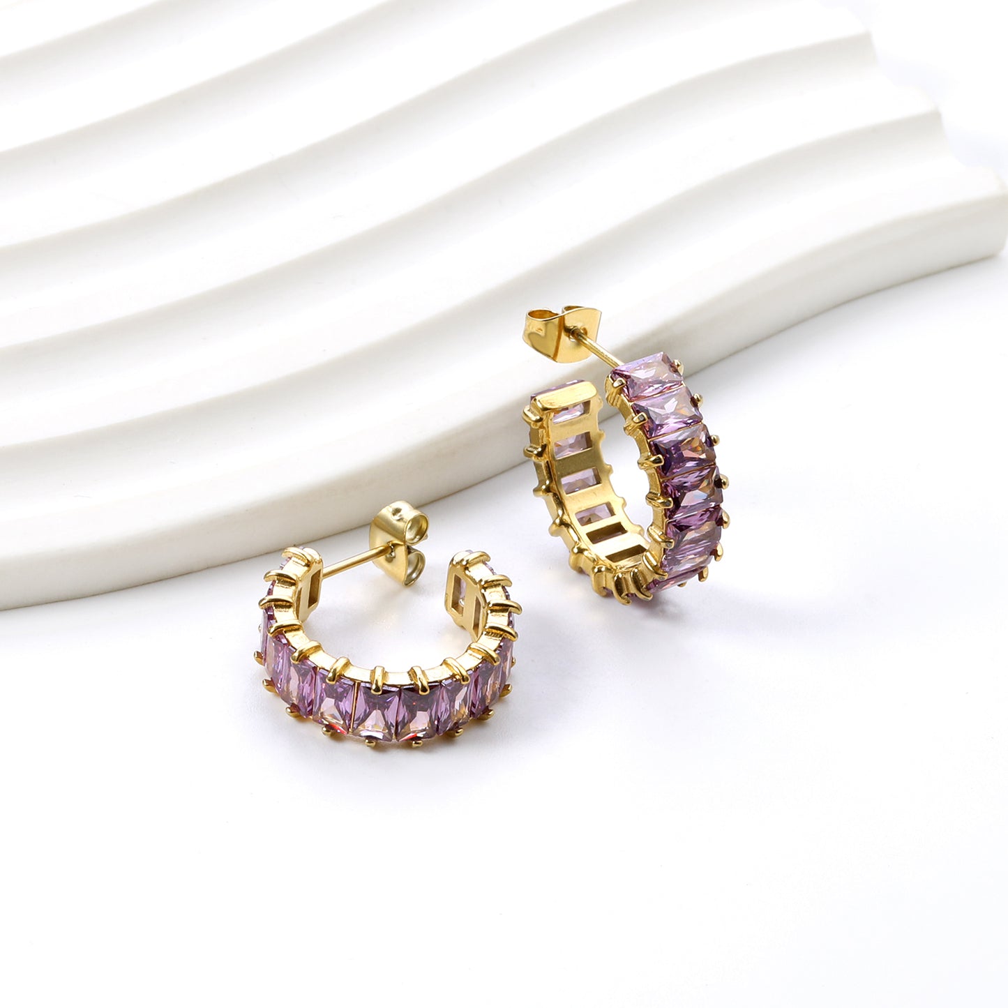 Hoop Stainless Steel Earrings 18K Gold Plated