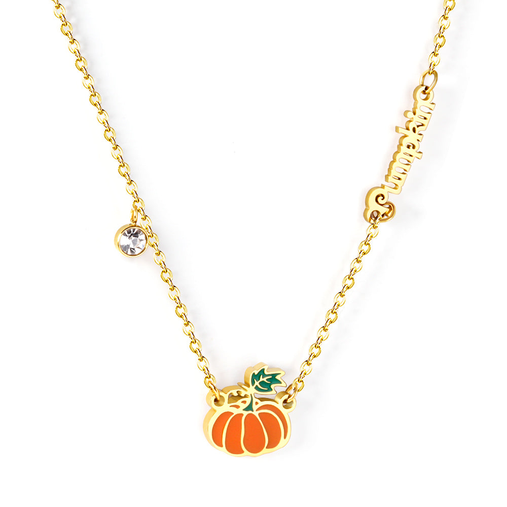 Cozy Pumpkin Charm Pendant Necklace