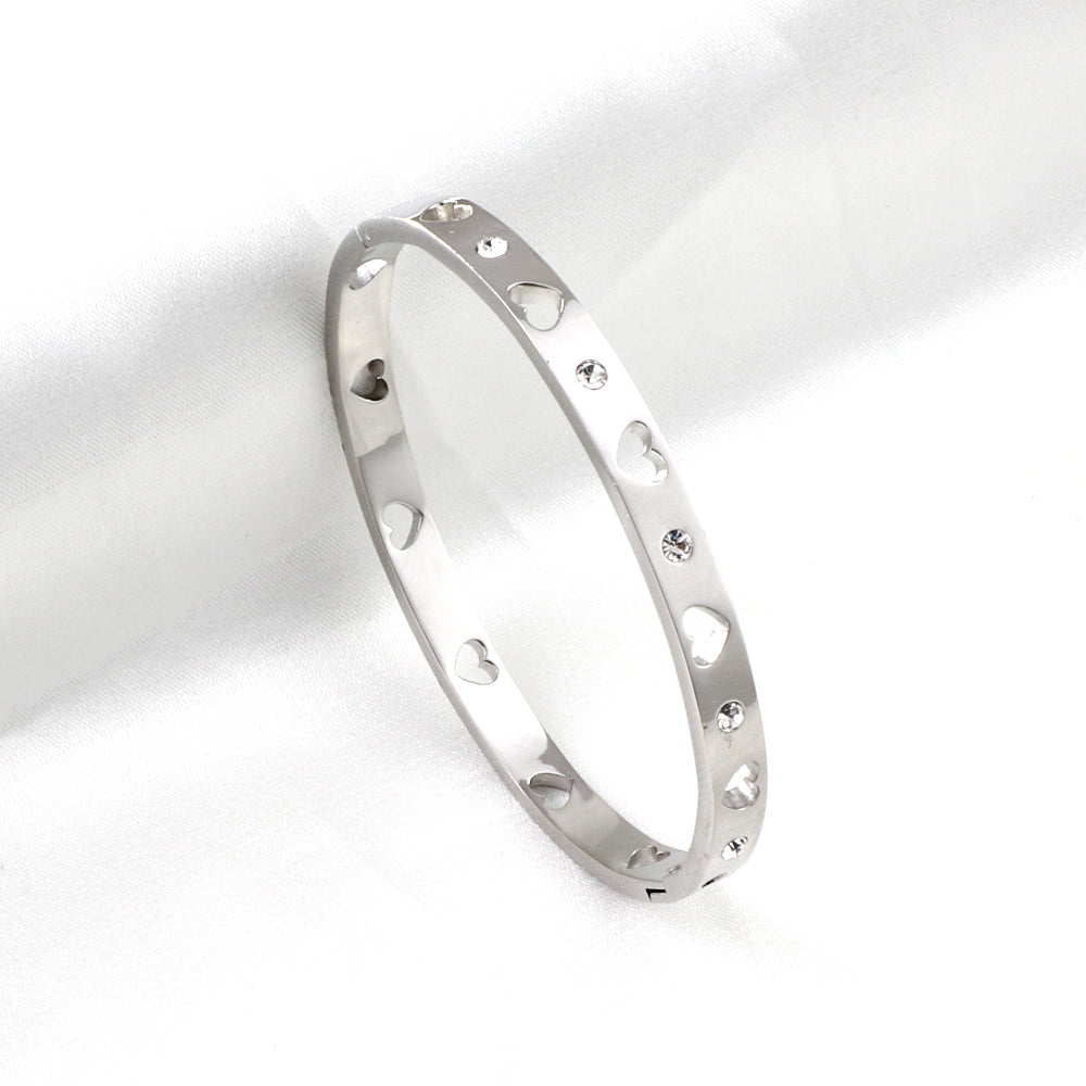 Hearts Sparkle Bangle Bracelet